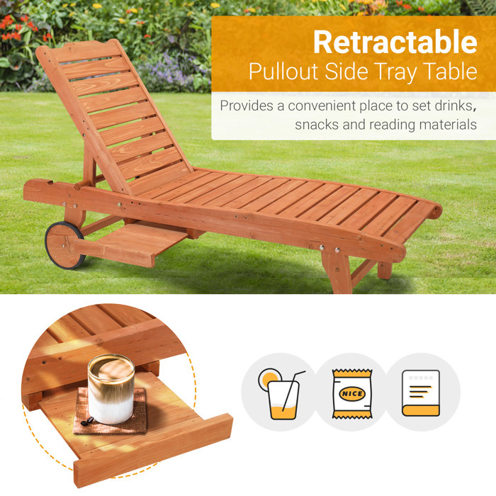 Winston Porter Outdoor Wood Chaise Lounge Wayfair